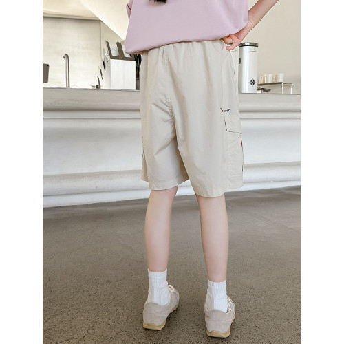 女童工裝短褲外穿夏季薄款速乾褲子夏裝中褲2025新款中大童五分褲