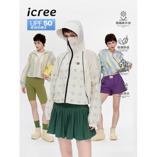 icree戶外輕薄透氣防曬衣UPF50+ 防紫外線防曬服套裝涼感運動外套