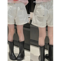 波拉bora韓國童裝女童褲子夏季2025新款兒童牛仔短褲中大童熱褲