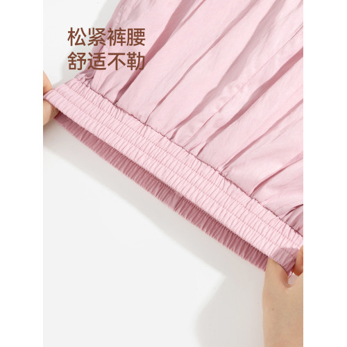 班尼路童裝YBB系列女童濶腿褲夏裝2025新款女大童寬松冰絲褲子薄