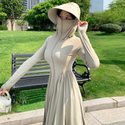 蕉下客防曬衣女2025夏季新款長款連衣裙防紫外線冰絲長裙全身
