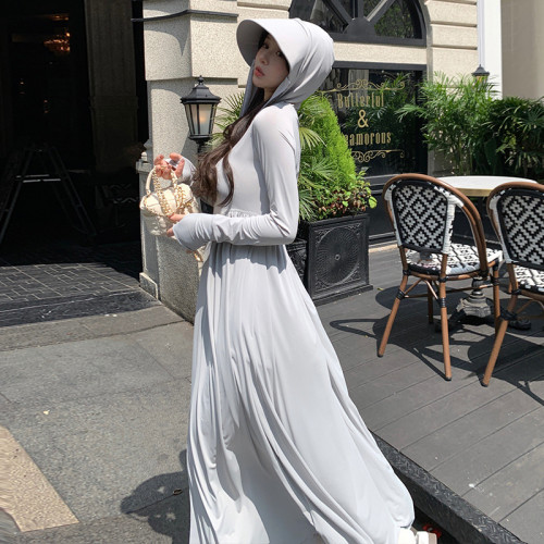 蕉下客防曬衣女2025夏季新款長款連衣裙防紫外線冰絲長裙全身