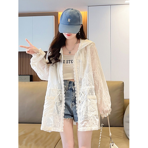 高級感蕾絲時尚防曬衣女2025夏季新款新中式洋氣寬松薄款透氣外套