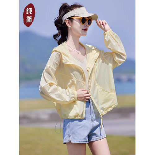 輕薄透氣天絲防曬衣女2025夏季新款百搭小個子短款戶外連帽防曬服
