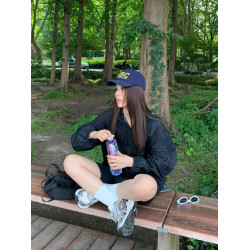 黑色防曬衣女2025夏季新款戶外山系寬松輕薄透氣防紫外線防曬服潮