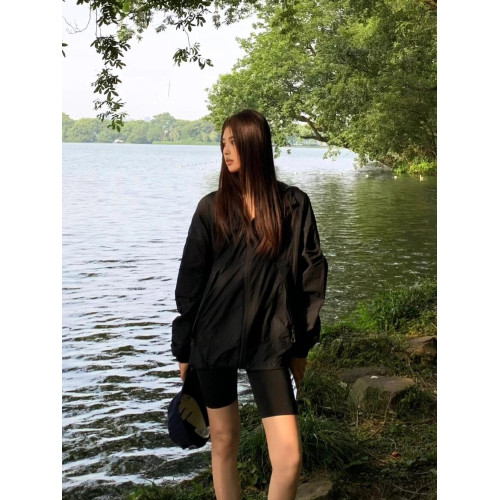 黑色防曬衣女2025夏季新款戶外山系寬松輕薄透氣防紫外線防曬服潮