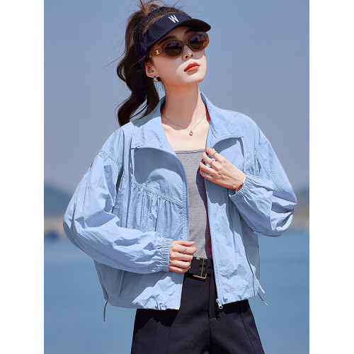 紅色防曬衣女薄款短外套女夏季2025新款小個子時尚透氣防曬服上衣