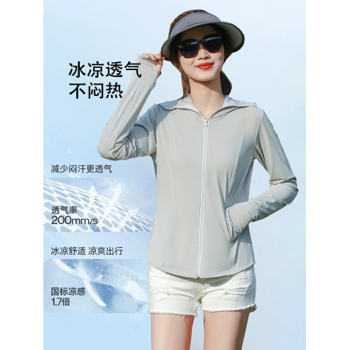 夏季2025冰絲防曬衣女款修身顯瘦防紫外線速乾涼感防曬服短款外套