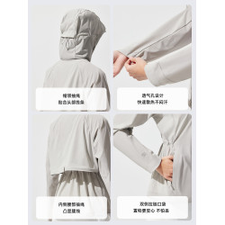 波司登2025夏季新款防曬衣女士大帽簷寬松防紫外線UPF100收腰外套