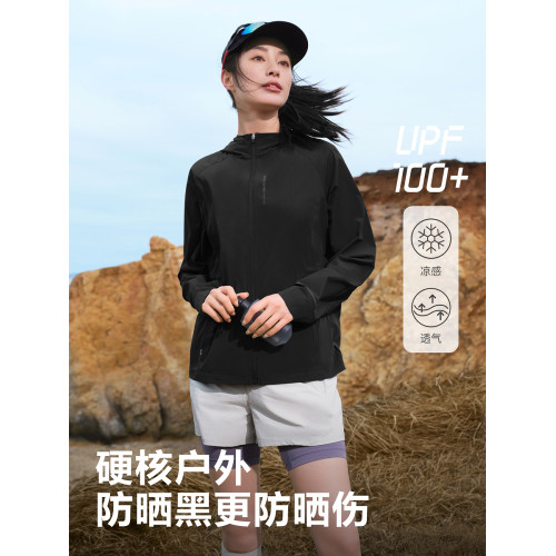 波司登2025夏季新款防曬衣女士大帽簷寬松防紫外線UPF100收腰外套