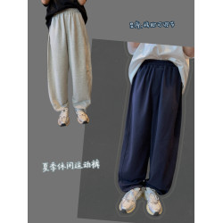 男童褲子夏薄款童裝親子裝兒童大碼胖人百搭休閒運動褲夏季防蚊褲