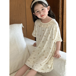女童睡裙夏季薄款莫代爾2025新款兒童睡衣小女孩寶寶中大童家居服