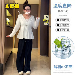 大碼掐腰冰絲防曬衣女夏季胖MM輕薄透氣連帽上衣寬松休閒顯瘦外套