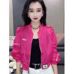 韓範防曬衣女潮款長袖立領純色小標拉鍊時尚小衆洋氣短款防曬外套