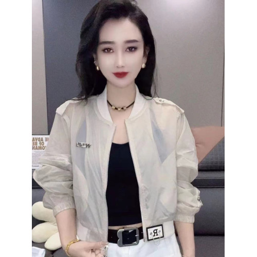 韓範防曬衣女潮款長袖立領純色小標拉鍊時尚小衆洋氣短款防曬外套