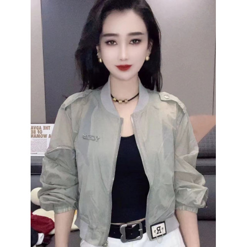韓範防曬衣女潮款長袖立領純色小標拉鍊時尚小衆洋氣短款防曬外套