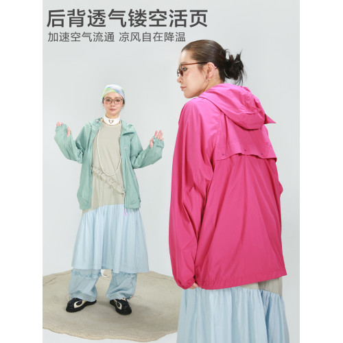 嬉遊記原創2025夏新款小怪獸連帽戶外防曬服女速乾涼感情侶防曬衣
