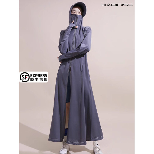維多利亞防曬衣女2025新款冰絲防紫外線原紗UPF50+超長時尚往外套