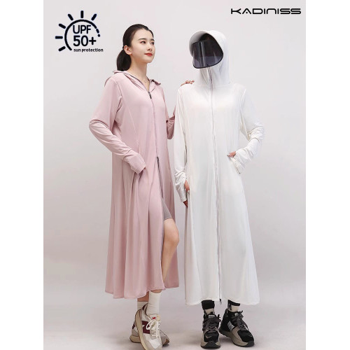 維多利亞防曬衣女2025新款冰絲防紫外線原紗UPF50+超長時尚往外套