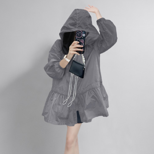 灰色薄款防曬服女款2025新款輕奢高級感超火外套夏季時尚防曬衣女