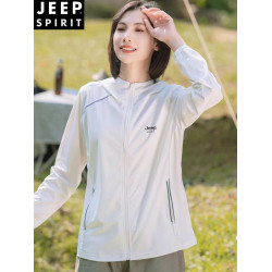 JEEP吉普夏季新款冰絲防紫外線風衣外套薄款防曬服戶外防曬衣女款
