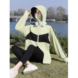 FALVLITE春夏新款冰感防曬衣拼接撞色輕薄透氣防紫外線女款防曬服