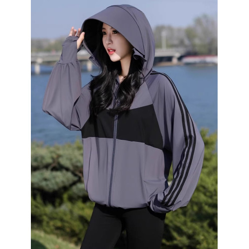 FALVLITE春夏新款冰感防曬衣拼接撞色輕薄透氣防紫外線女款防曬服