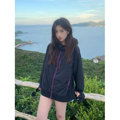 夏季黑色防曬衣女2025新款寬松時尚百搭輕薄透氣防紫外線防曬服潮