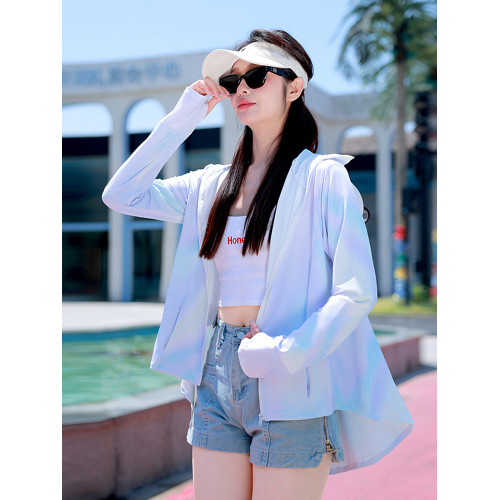 防曬服女夏季透氣薄涼感防曬衣衫收腰顯瘦防紫外線雲朵原紗短外套