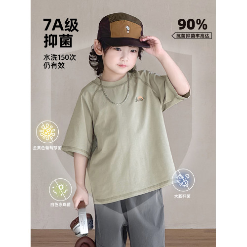男童短袖t恤兒童夏裝上衣男孩衣服夏季薄款涼感體恤速乾半袖帥氣