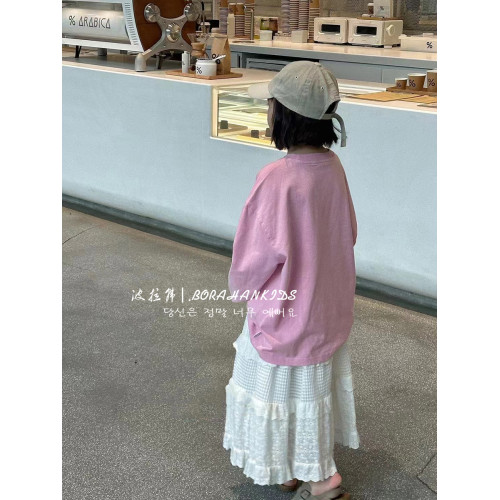 韓國童裝女童半身裙紗裙2025秋裝女孩花邊仙女裙子兒童公主裙長裙