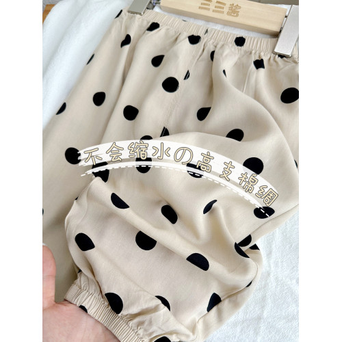 寶寶防蚊褲2025新款1-3嵗嬰兒棉綢褲子女童夏款長褲男孩子燈籠褲