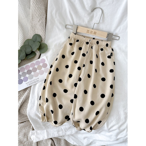 寶寶防蚊褲2025新款1-3嵗嬰兒棉綢褲子女童夏款長褲男孩子燈籠褲