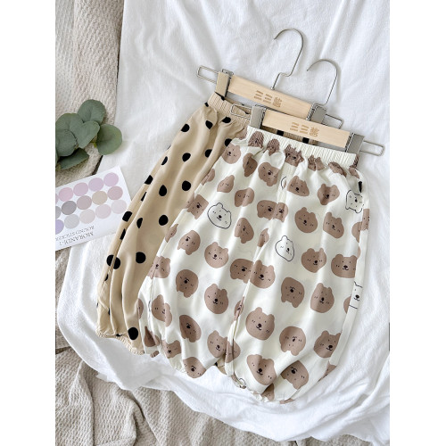 寶寶防蚊褲2025新款1-3嵗嬰兒棉綢褲子女童夏款長褲男孩子燈籠褲