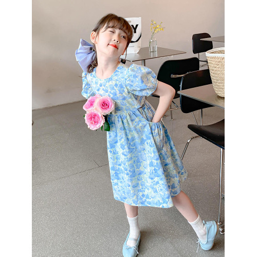 純棉女童連衣裙洋氣兒童裝裙子夏季韓版小女孩碎花公主裙薄款無袖