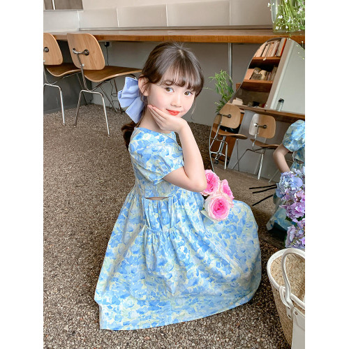 純棉女童連衣裙洋氣兒童裝裙子夏季韓版小女孩碎花公主裙薄款無袖