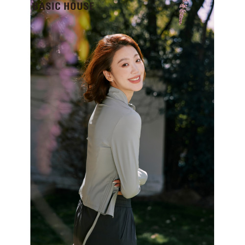 Basic House/百家好修身防紫外線透氣防曬服正肩冰絲防曬衣女夏季