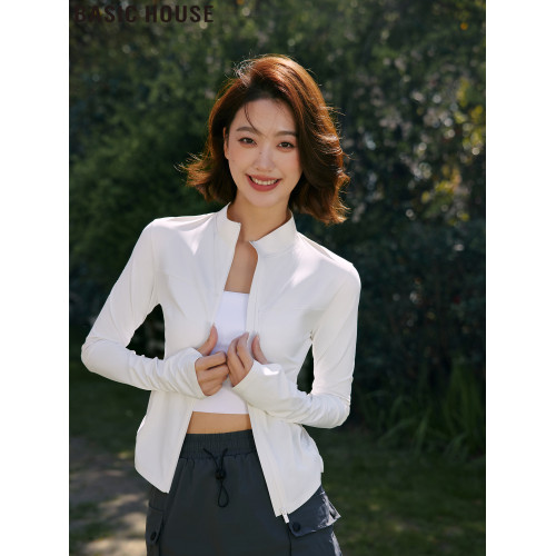 Basic House/百家好修身防紫外線透氣防曬服正肩冰絲防曬衣女夏季