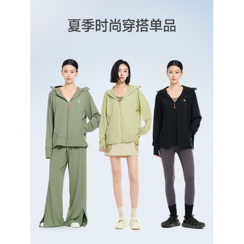 美力城防曬服女夏季新款品牌薄原紗冰絲戶外穿搭寬松上衣連帽外套