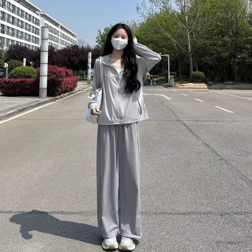 halfpart防曬衣女小個子2025冰絲防紫外線女士休閒運動服套裝新款