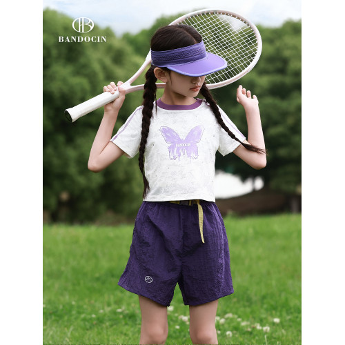 親子女童褲子夏季薄款洋氣中大童2025新款兒童夏裝休閒運動短褲子