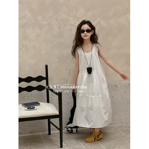 女童連衣裙夏季小女孩法式公主裙2025新款兒童超仙長裙夏裝背心裙