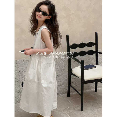 女童連衣裙夏季小女孩法式公主裙2025新款兒童超仙長裙夏裝背心裙