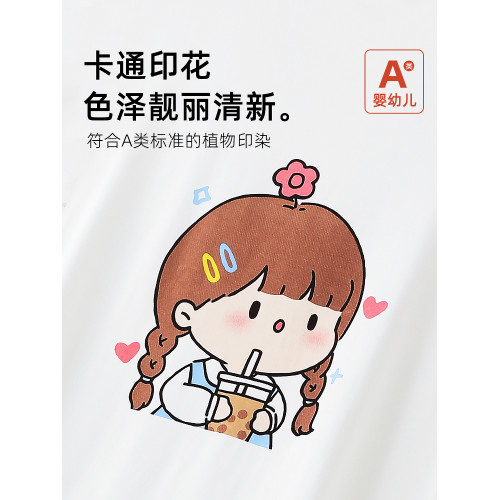 蔚未來女童睡裙夏季2025新款兒童莫代爾短袖睡衣親子裝卡通家居服