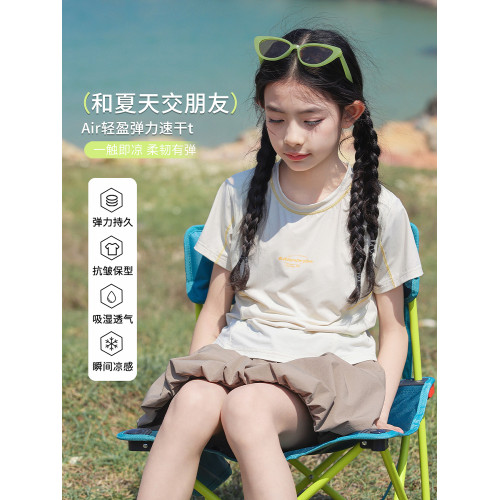 女童速乾衣夏季兒童薄款短袖T恤運動羽毛球服女大童網球訓練上衣t