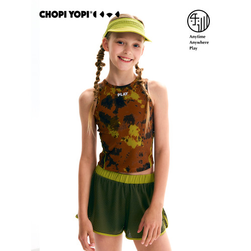 chopiyopi【彈跳皮】 女童紥染運動背心25年夏季新款防曬速乾T恤