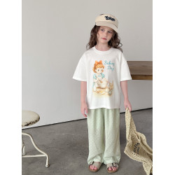 【波點褲】藍小爸童裝女童親子波點休閒褲夏季新款兒童直筒濶腿褲