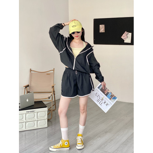 Bimilie山系線感防曬衣短褲套裝2025夏季新款速乾防水透氣薄款ins