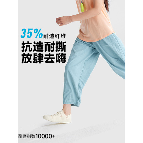 咕嚕日記童裝兒童休閒褲親子裝25夏季廓形九分褲百搭男女童褲子