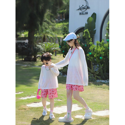 防曬衣女童親子裝一家三口四口夏季母子母女全家裝沙灘海邊度假夏